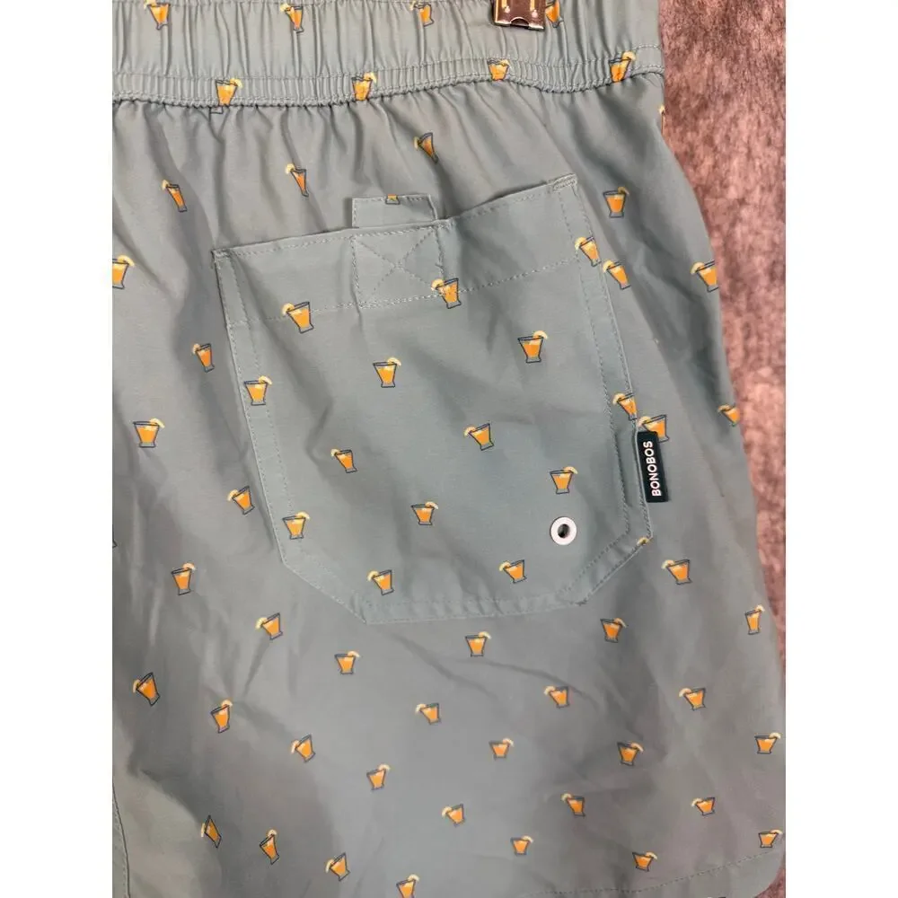 Bonobos Mens Light Blue Lined Beer Glass Swim Trunks 5